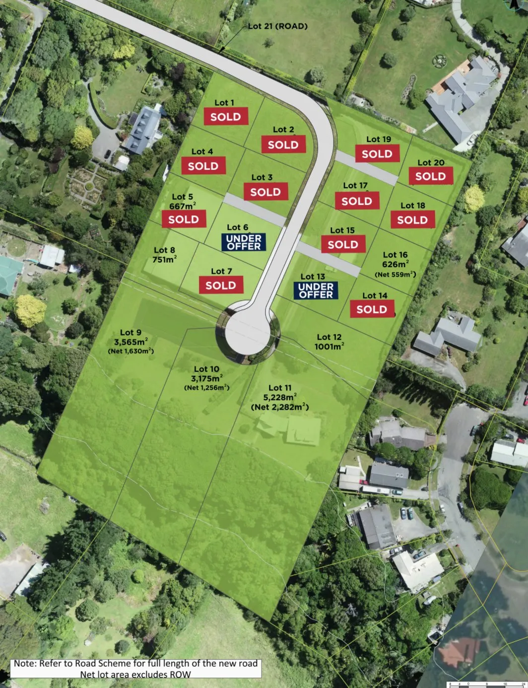 County Rise site plan of the sections