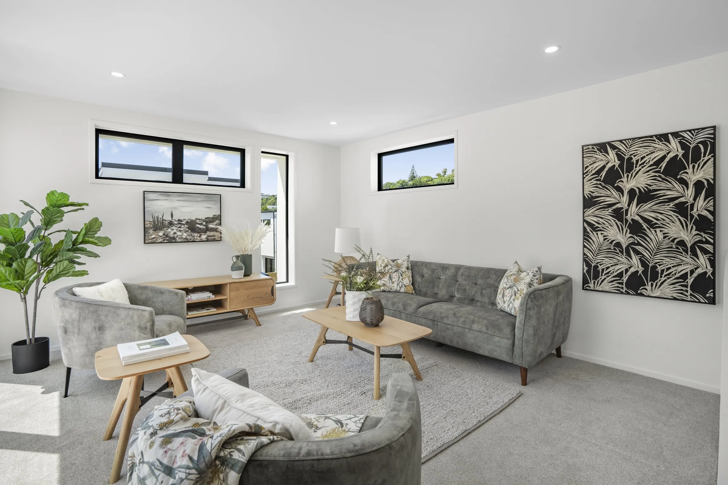Furnished open plan living room
