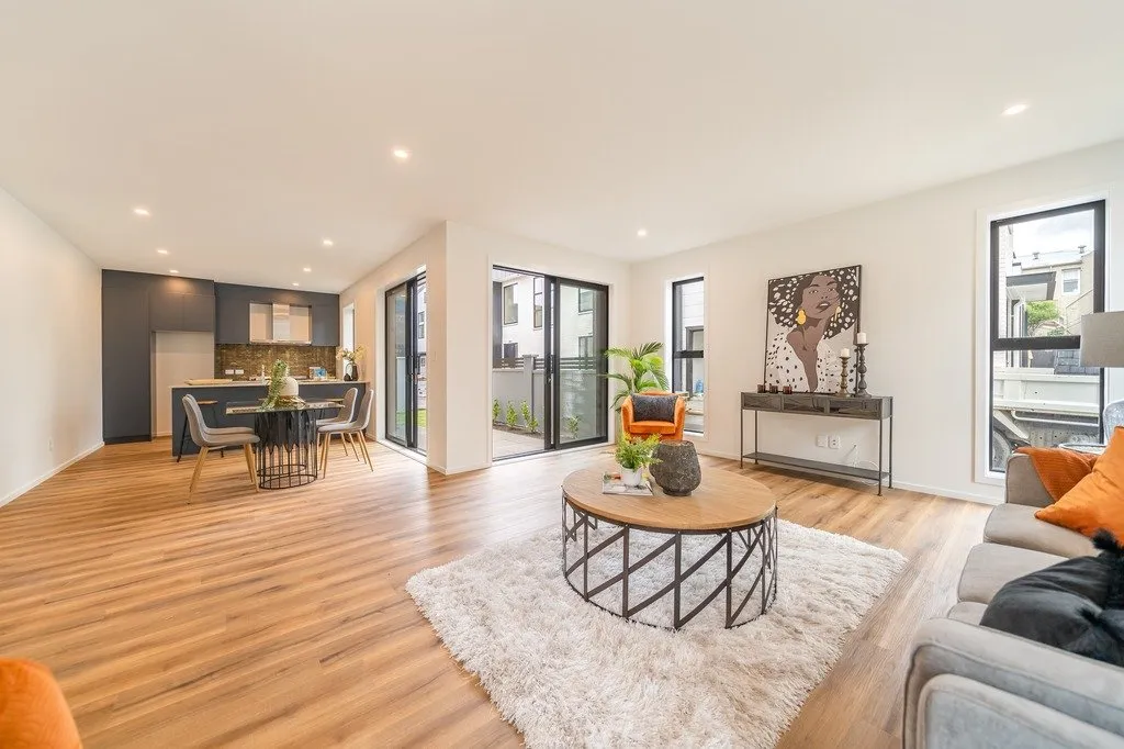 Living area with timber floors