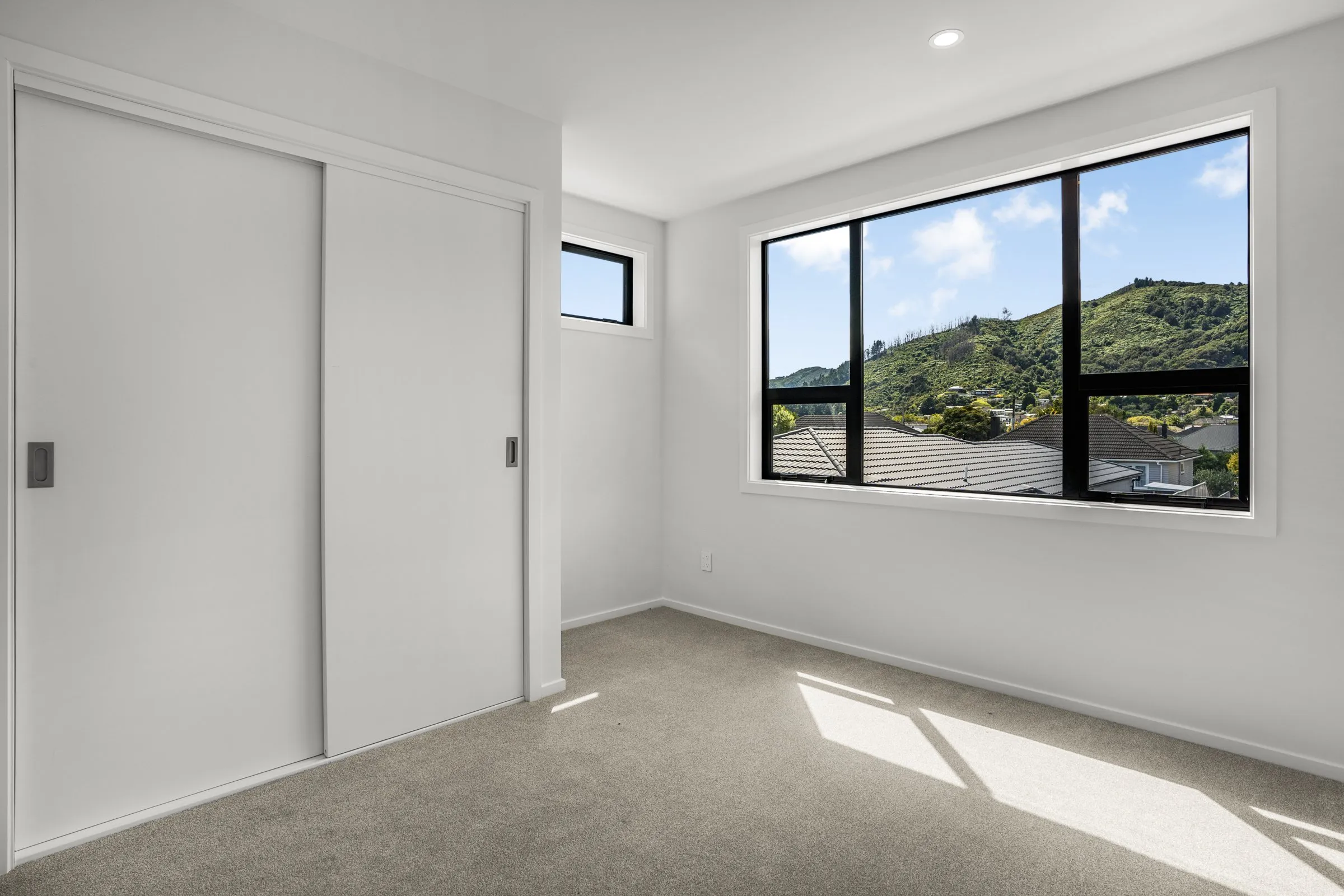 Bedroom with hill views